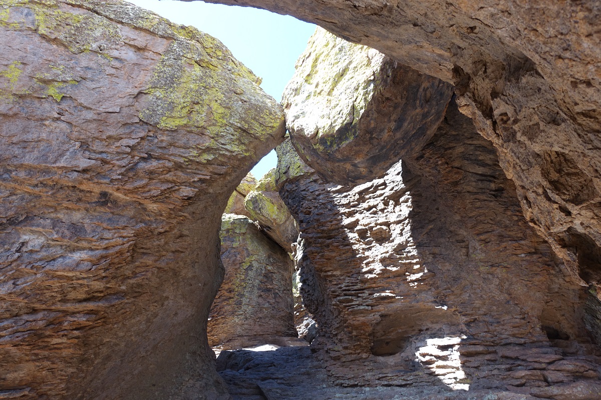 Exploring grottoes, Chiricahua National Monument, Arizona